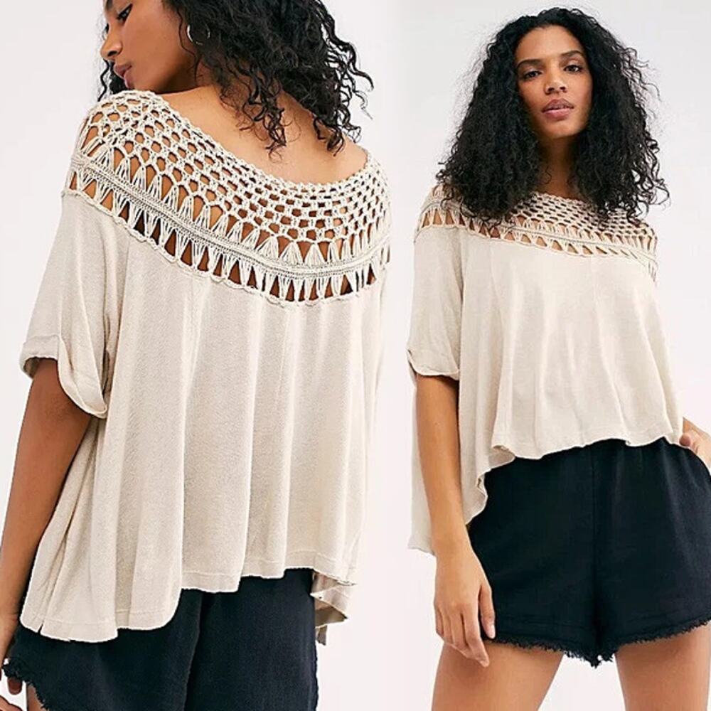 We The Free Colette Crochet Top - Ivory - M - NWT